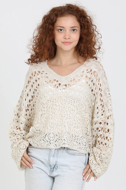 Ivory Open Knit Sweater