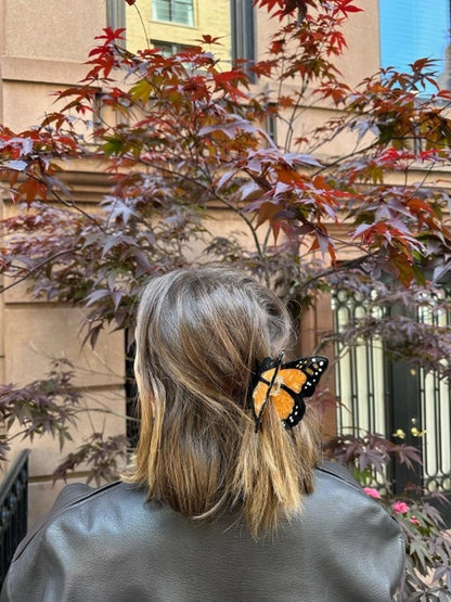 Hand Painted Monarch Butterfly Claw Hair Clip