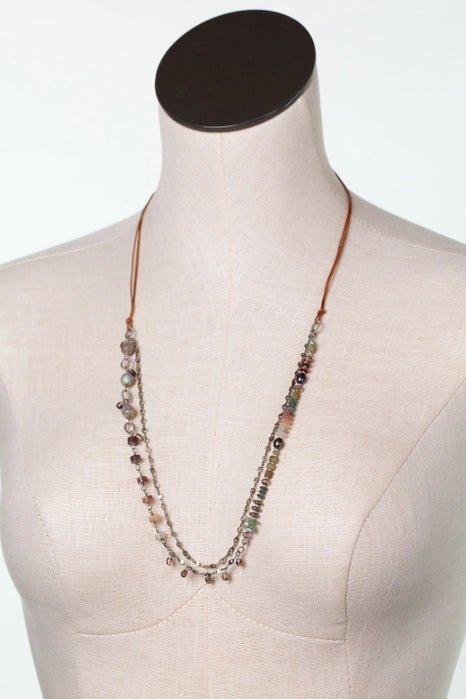 Water Lily Multistrand Necklace N003 - Vintage Vault Boutique