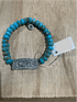 LOVE - Turquoise Beaded Stretch Bracelet - Vintage Vault Boutique