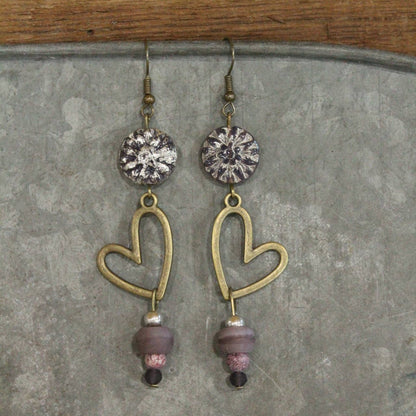 Czech These Out Plum Earrings