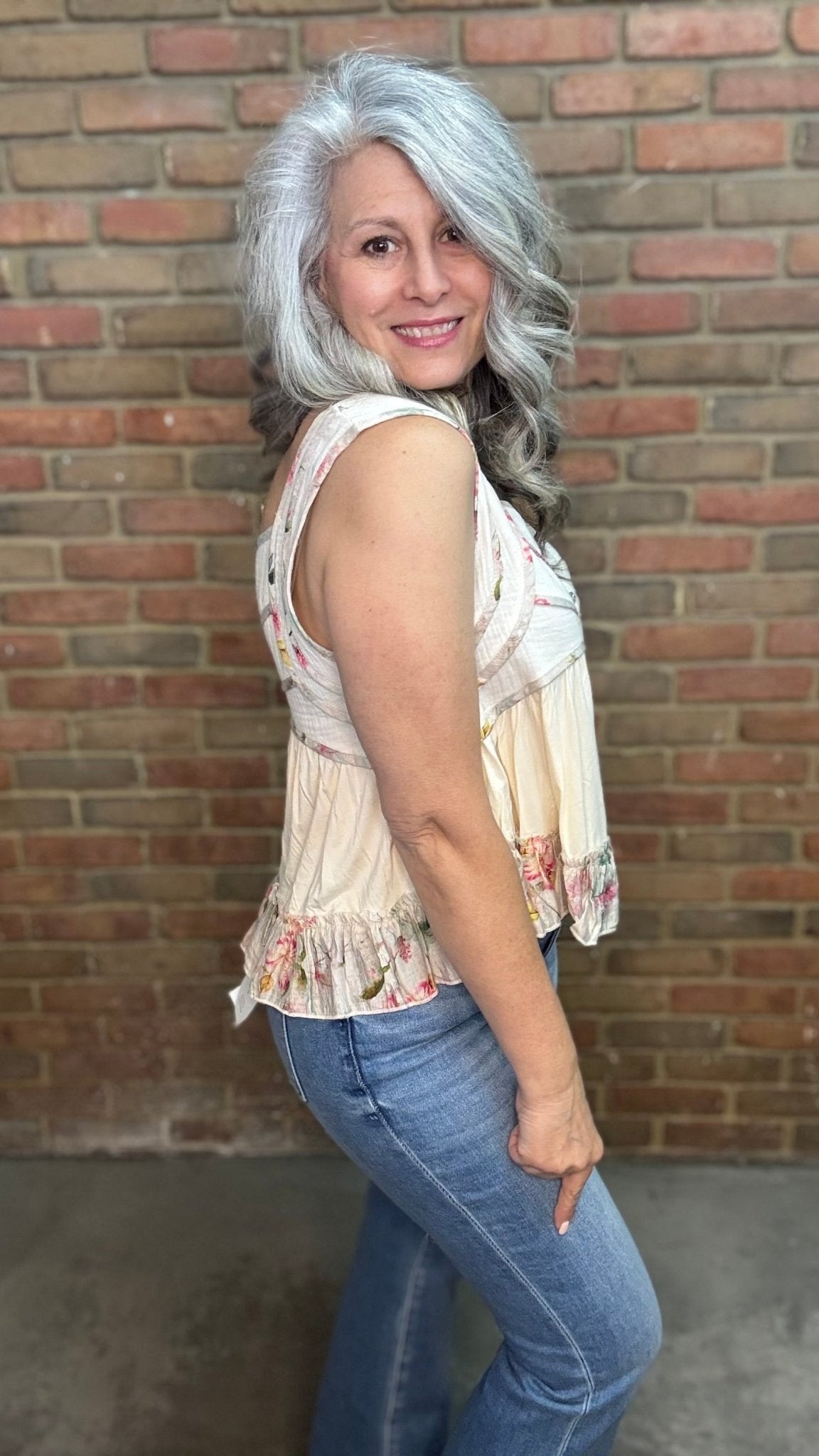 Natural Babydoll Tank Top - Vintage Vault Boutique
