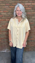 Straw Button Up Knit Top - Vintage Vault Boutique