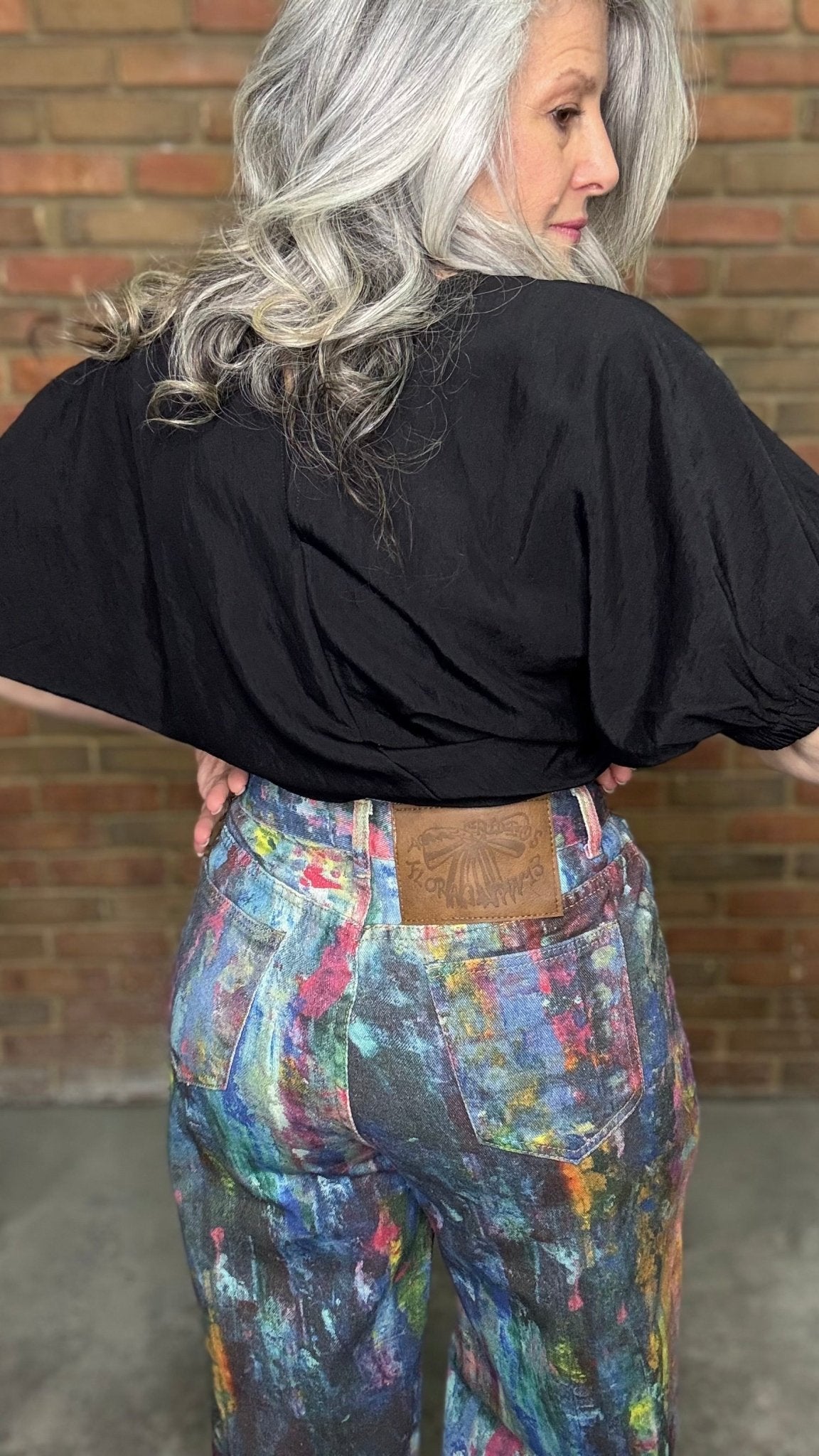Printed Denim Jeans - Vintage Vault Boutique