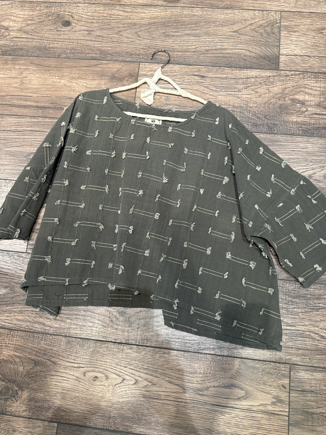 Cotton Handloom Top O/S GRCR