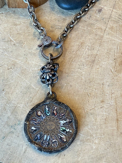 Zodiac Charm on Diamond Clasp Necklace - Vintage Vault Boutique