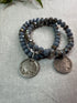 Beaded Stretch Bracelet with Buffalo Nickel Drop - Vintage Vault Boutique