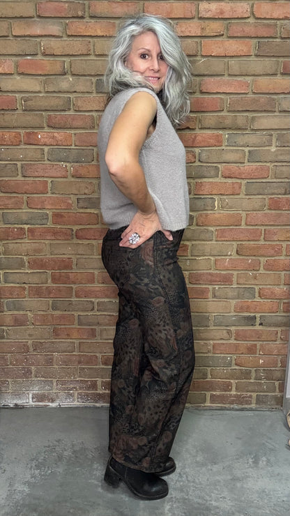 Reversible Floral/Black Pant