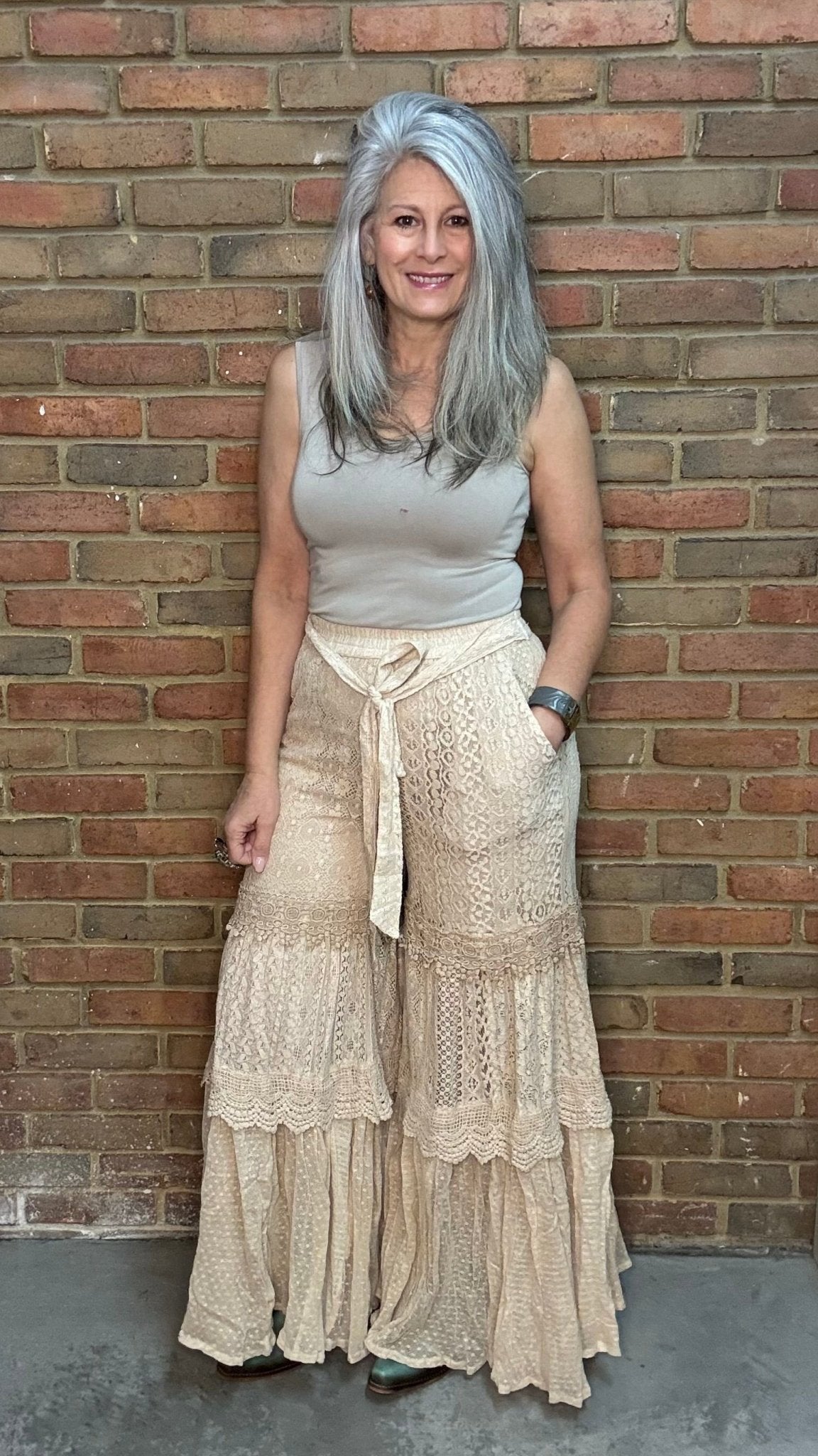 Boho Tiered Lace Pant - Vintage Vault Boutique