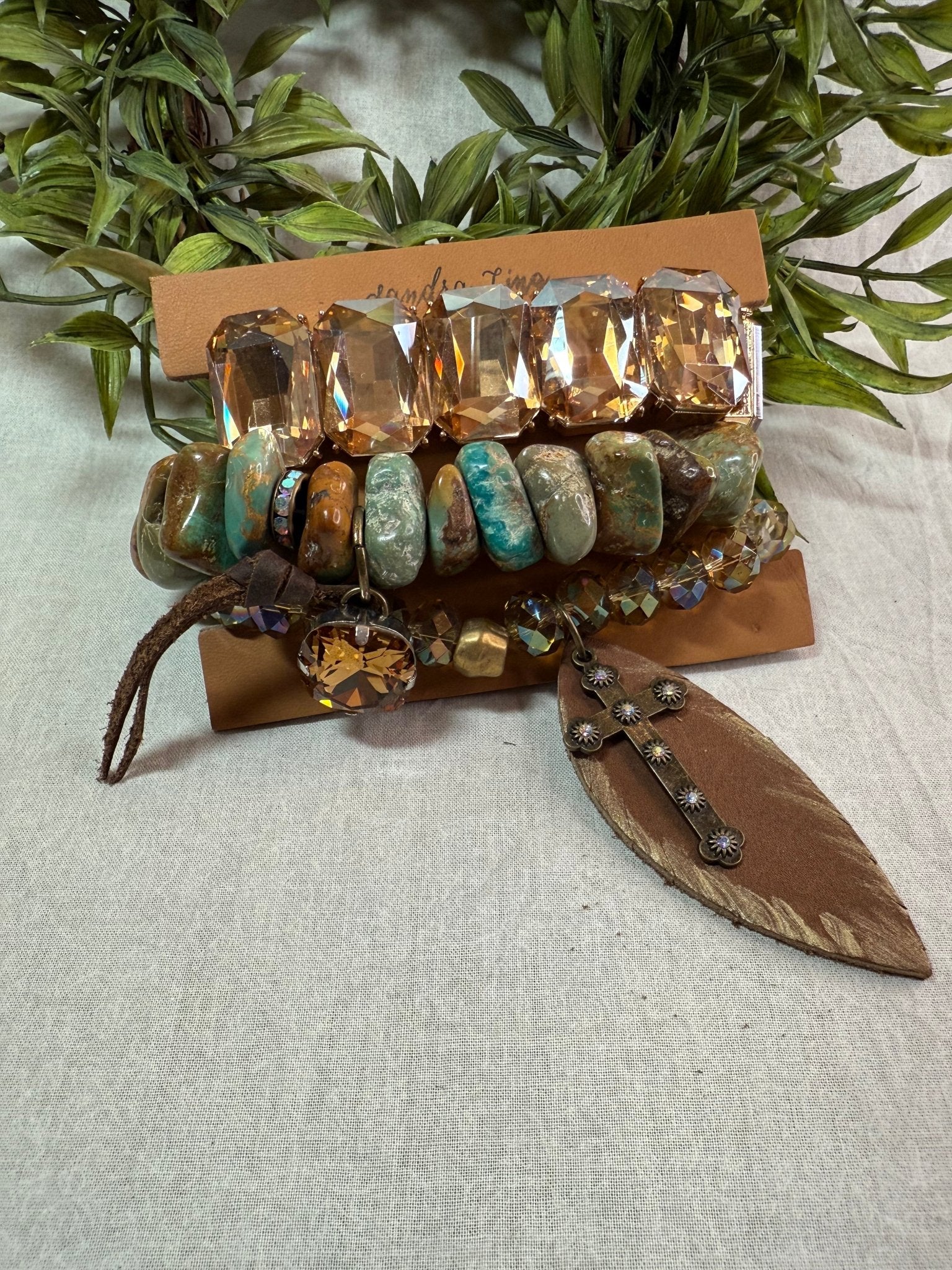 Turquoise Bling Bracelet Stack - Vintage Vault Boutique