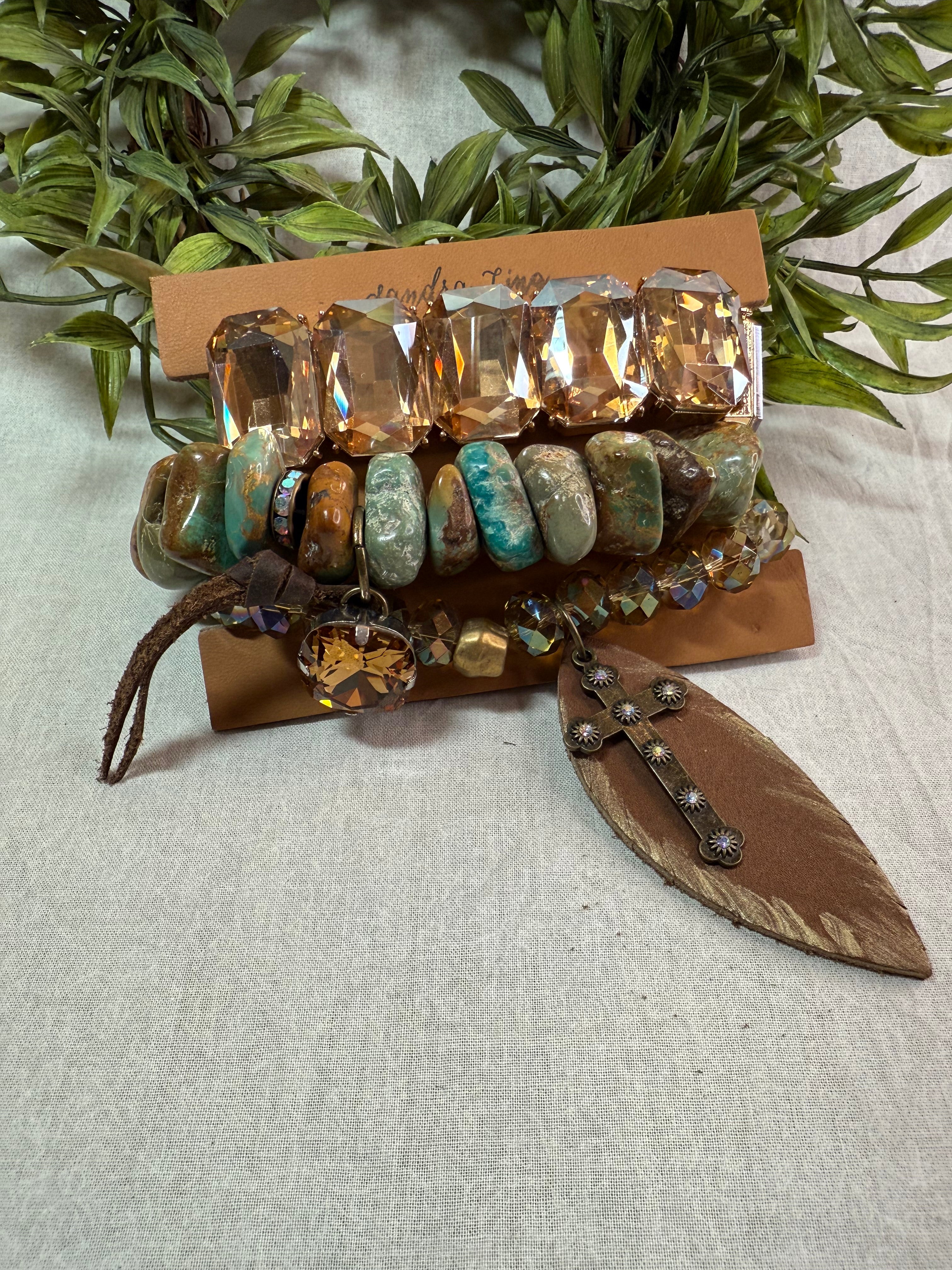 Turquoise Bling Bracelet Stack