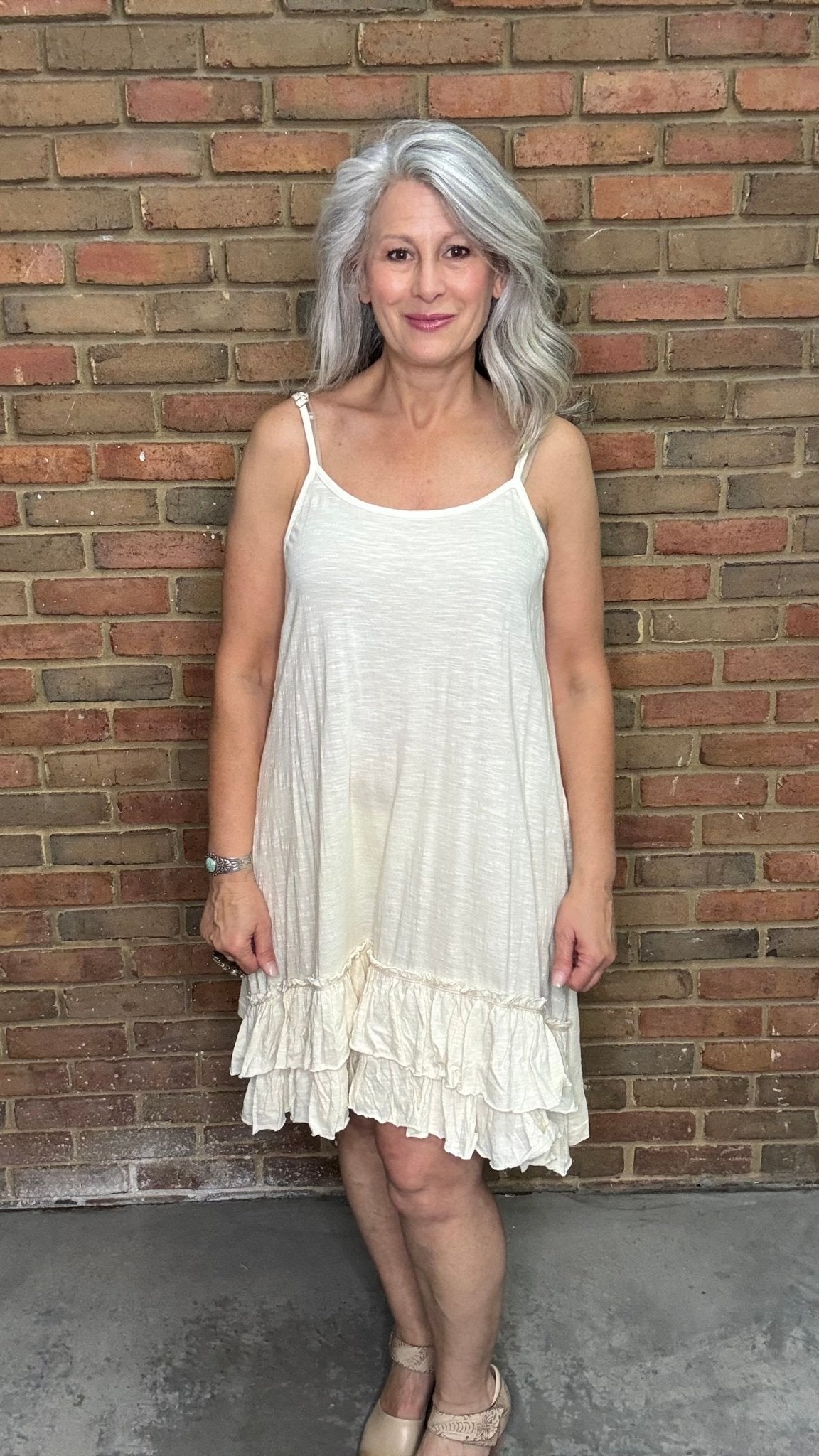 Ruffle Bottom Slip Dress - Vintage Vault Boutique