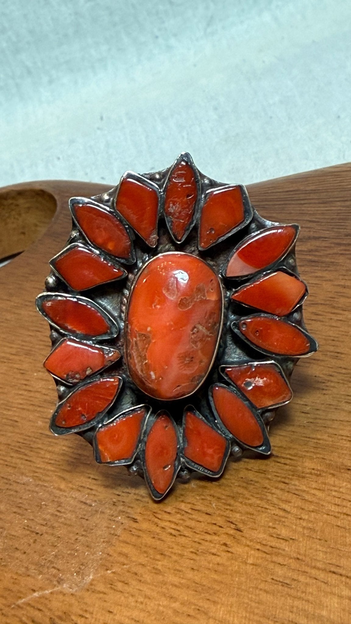 Coral Sun Ring - Vintage Vault Boutique