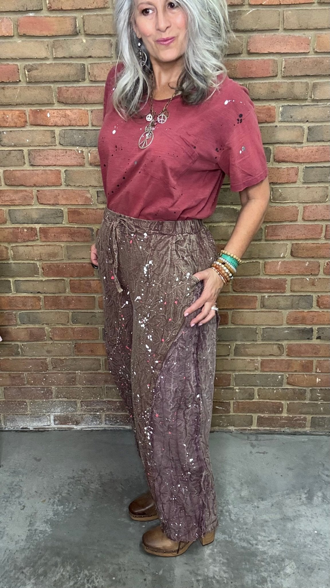 Taking Sides Pants - Sunset - Vintage Vault Boutique