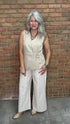 Linen Striped Wide Leg Pant - Vintage Vault Boutique