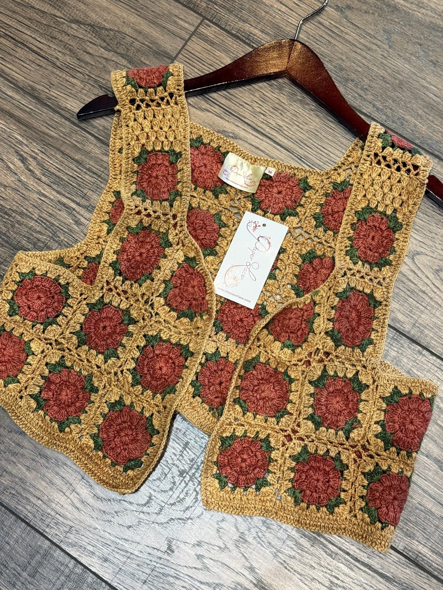 Short Crochet Vest - Vintage Vault Boutique