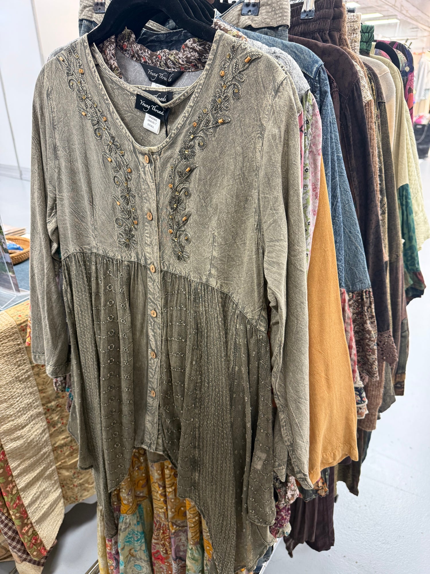 Gravel Stonewash V-Neck Top