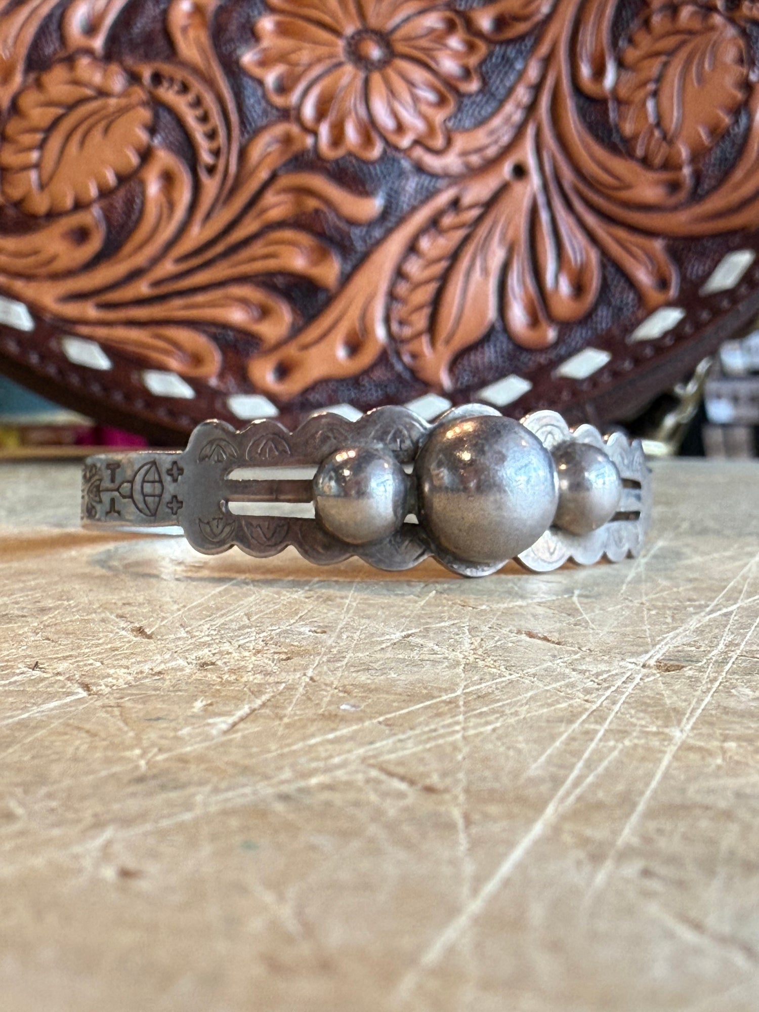 Triple Ball Navajo Silver Cuff