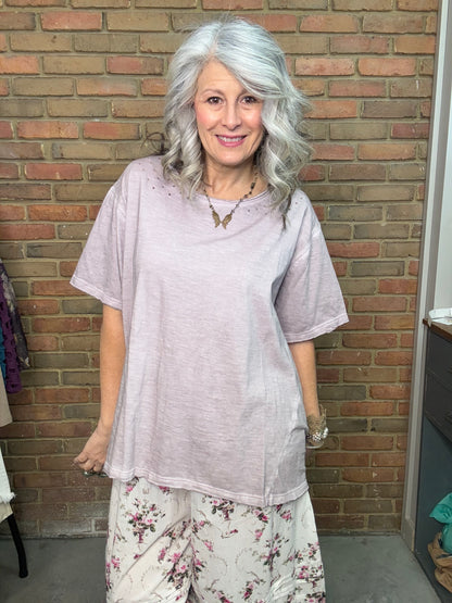 Solid Distressed T-Shirt