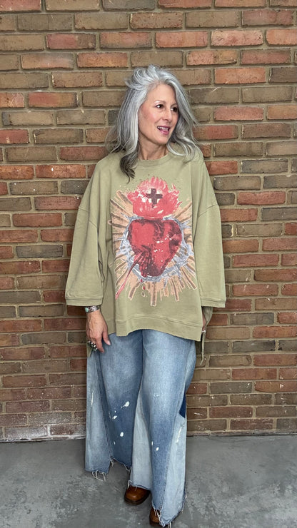Dance With the Moon Sweatshirt - Olive Sacred