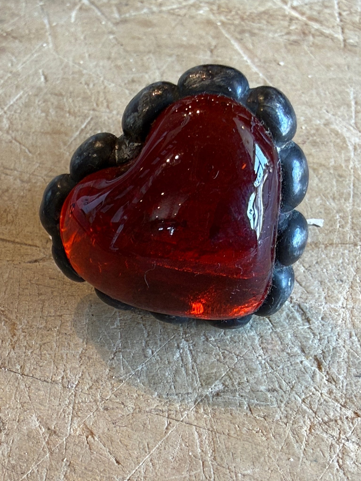 Ruby Glass Ring - Vintage Vault Boutique