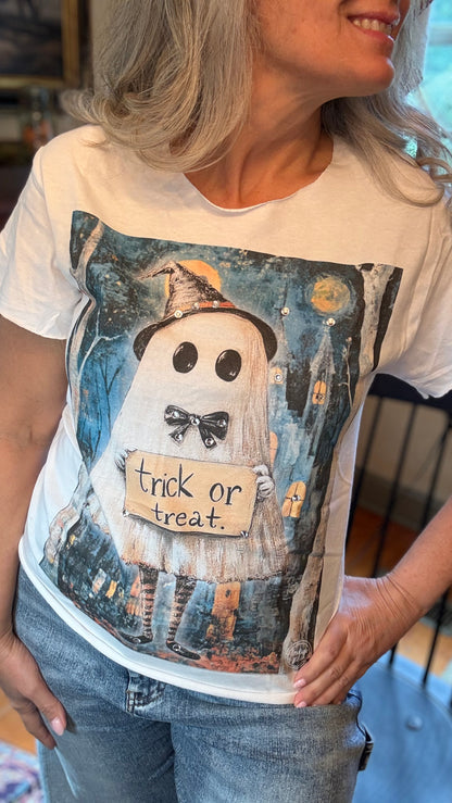 Trick or Treat Witch Ghost Tee