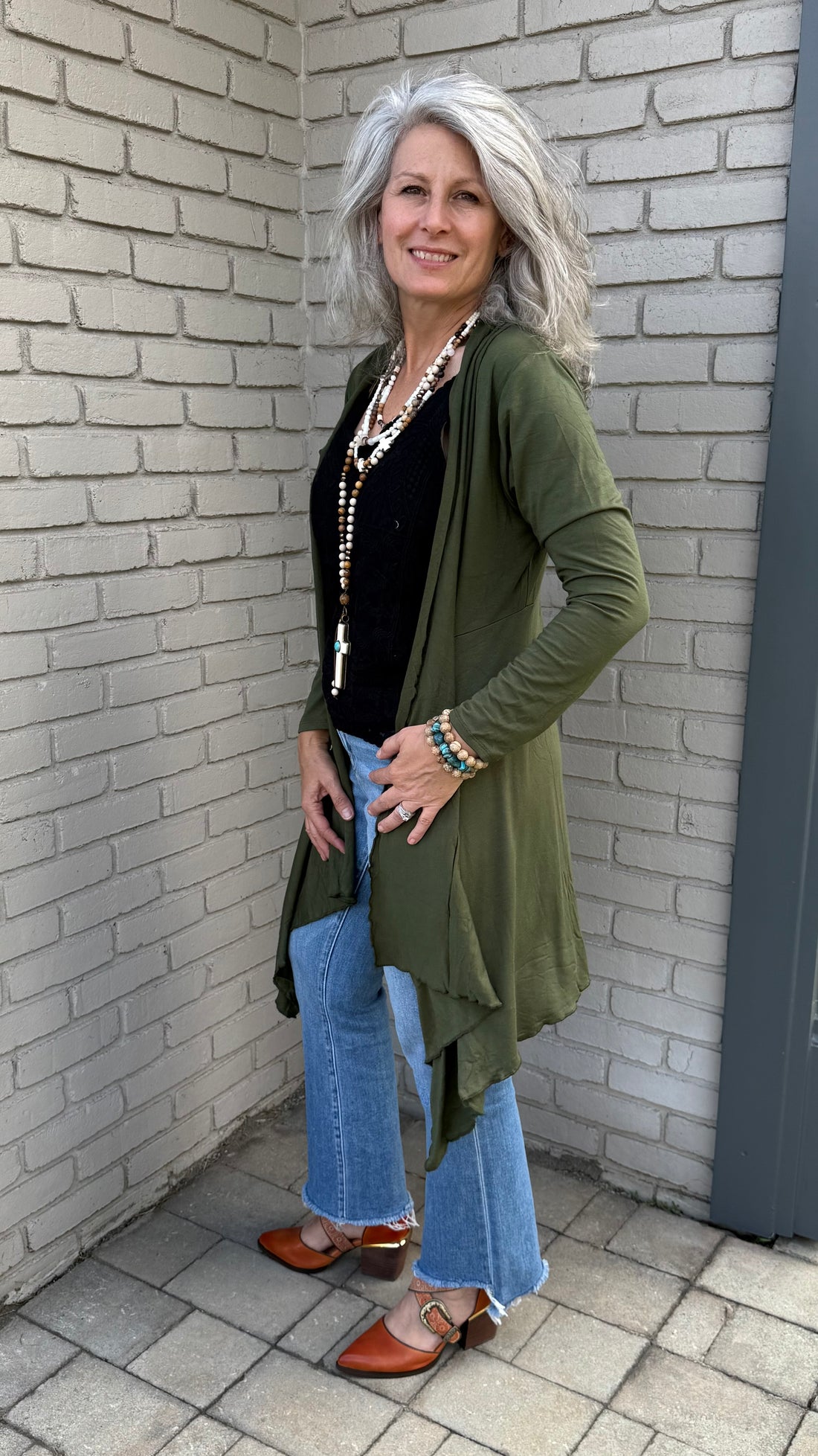 Forest Green Knit Cardigan