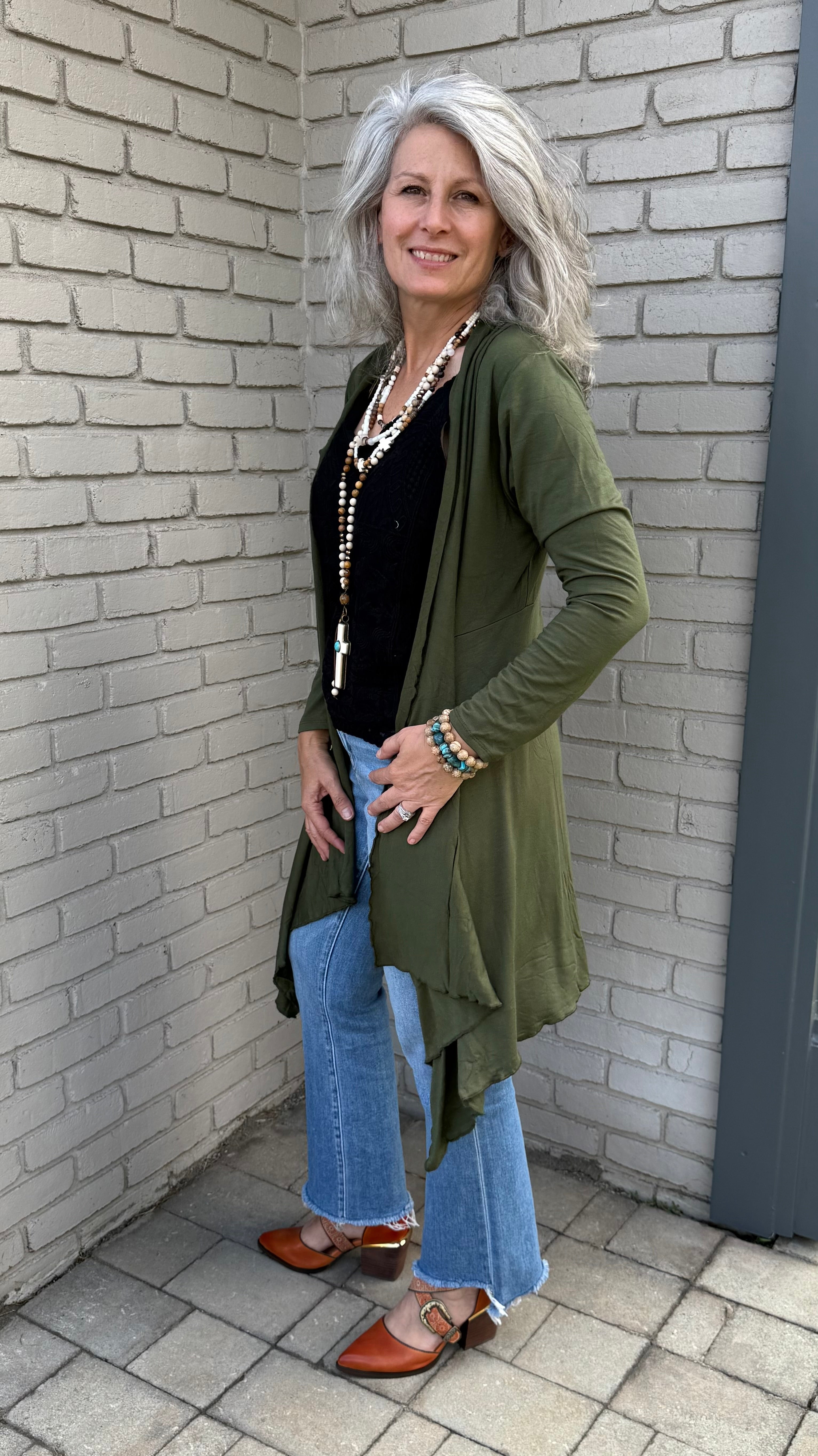 Forest Green Knit Cardigan