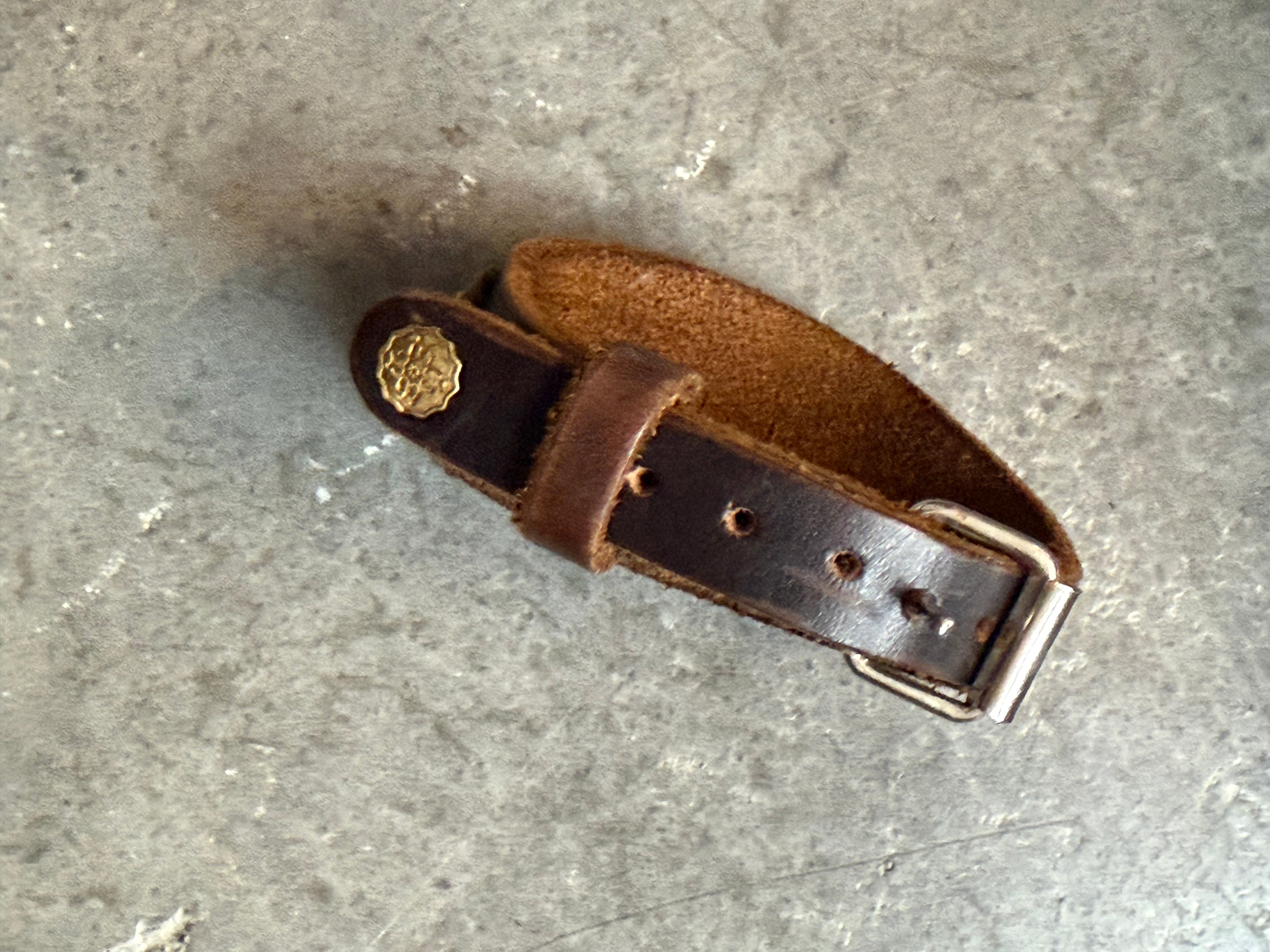 Mixed Metal Feather Leather Buckle Bracelet