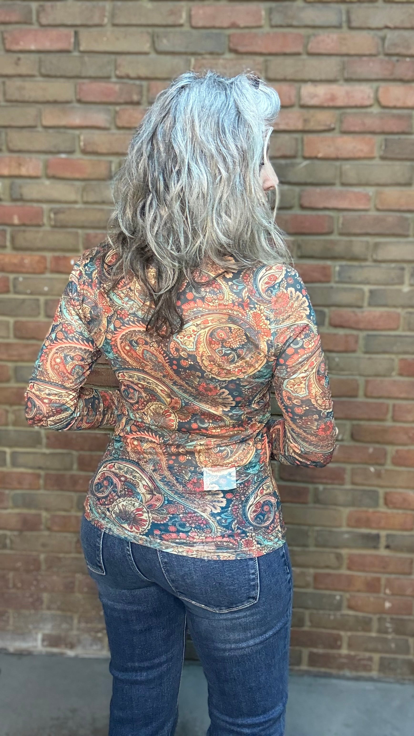 Paisley Mesh Top