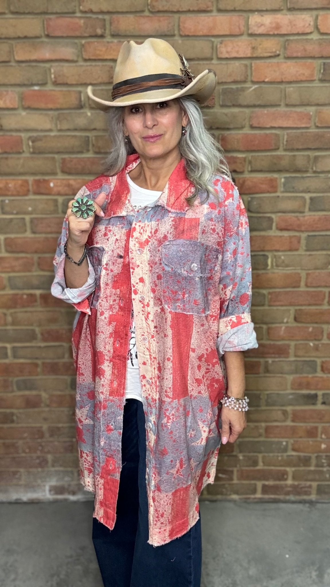 Faded Glory Button Up Top - Vintage Vault Boutique