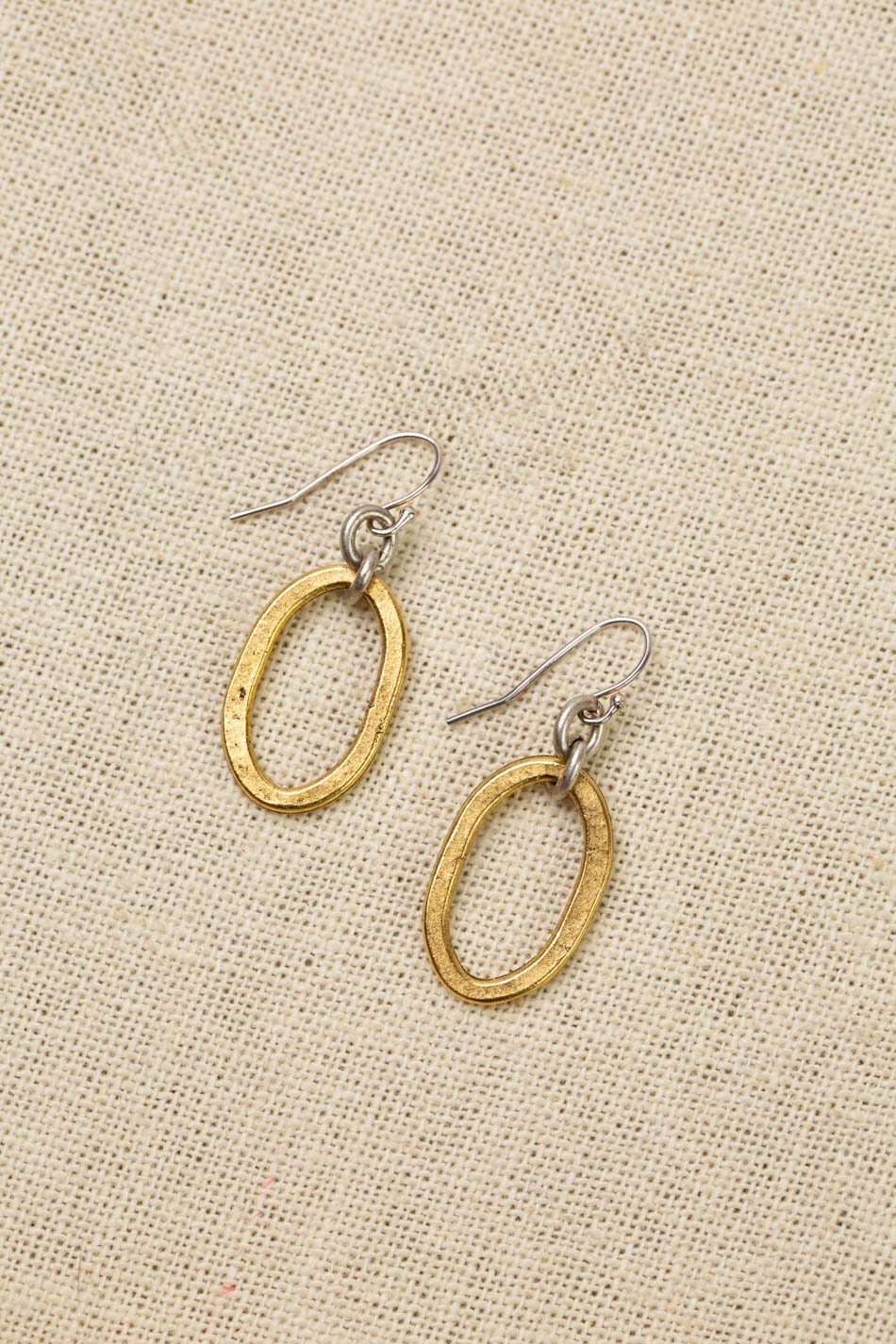 Aspire Gold Plated Brass Oval Hoop Simple Earrings