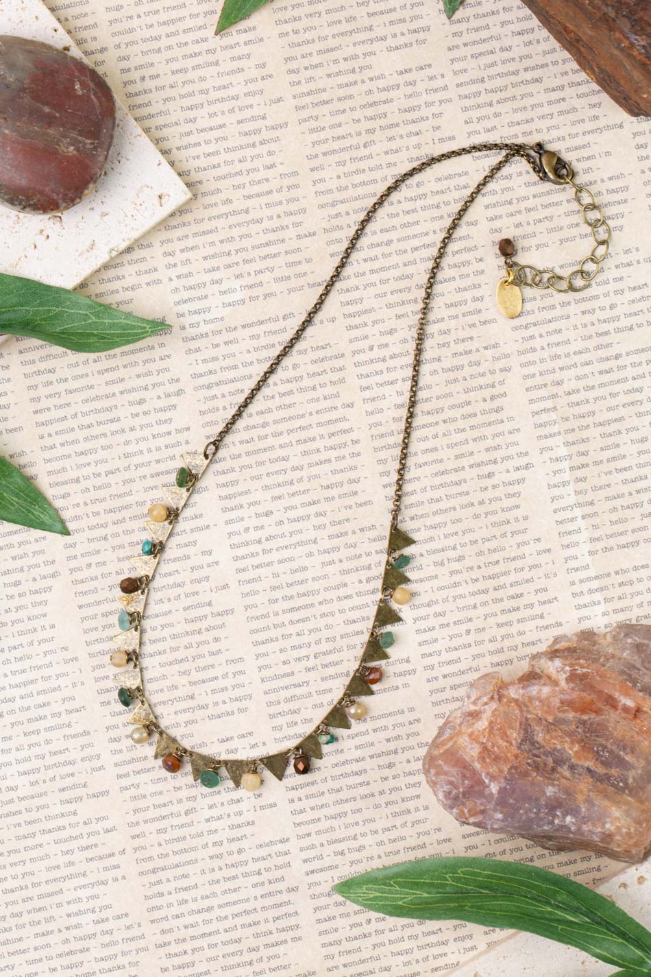 Atlas 16 - 18" Czech Glass, Roman Glass Simple Necklace - Vintage Vault Boutique
