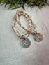 Beaded Stretch Bracelet with Buffalo Nickel Drop - Vintage Vault Boutique