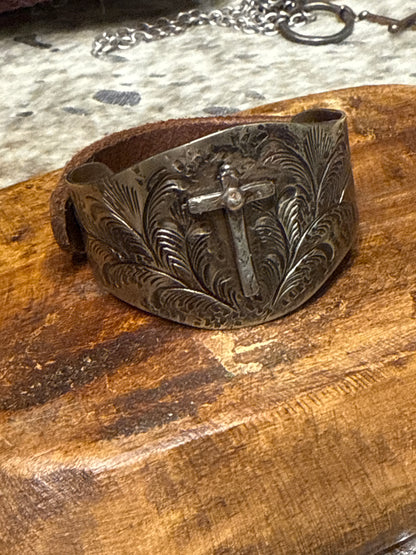 Leather Cross Cuff