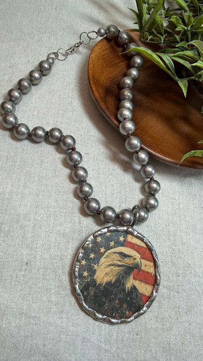 American Eagle Soldered Pendant Necklace