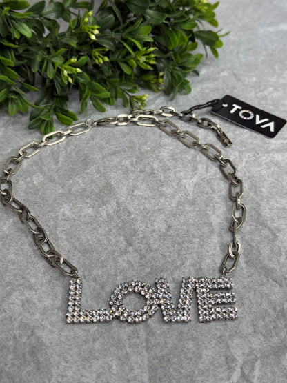 La La Love Necklace in Antique Silver