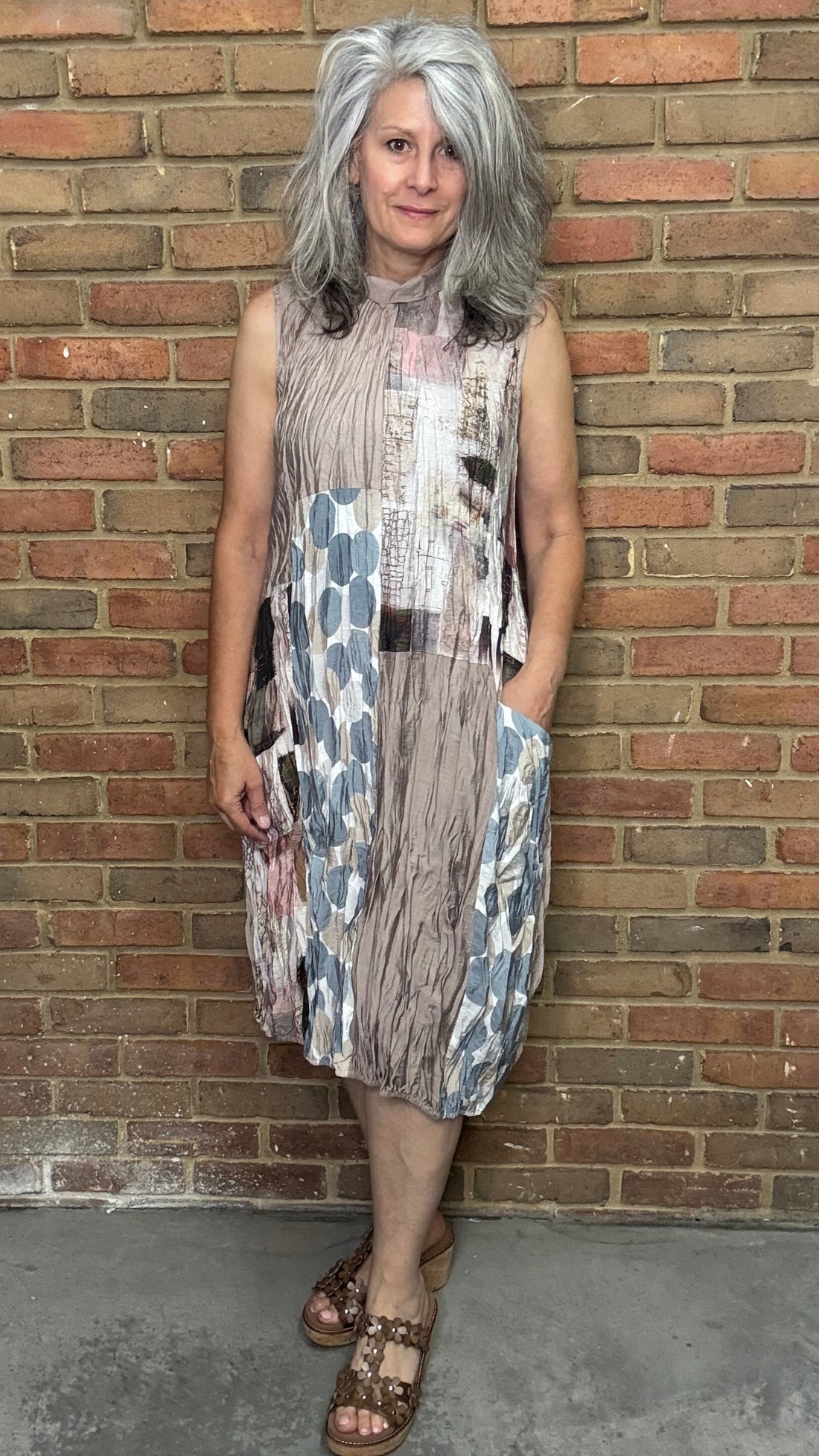 Crushed Printed Dress
