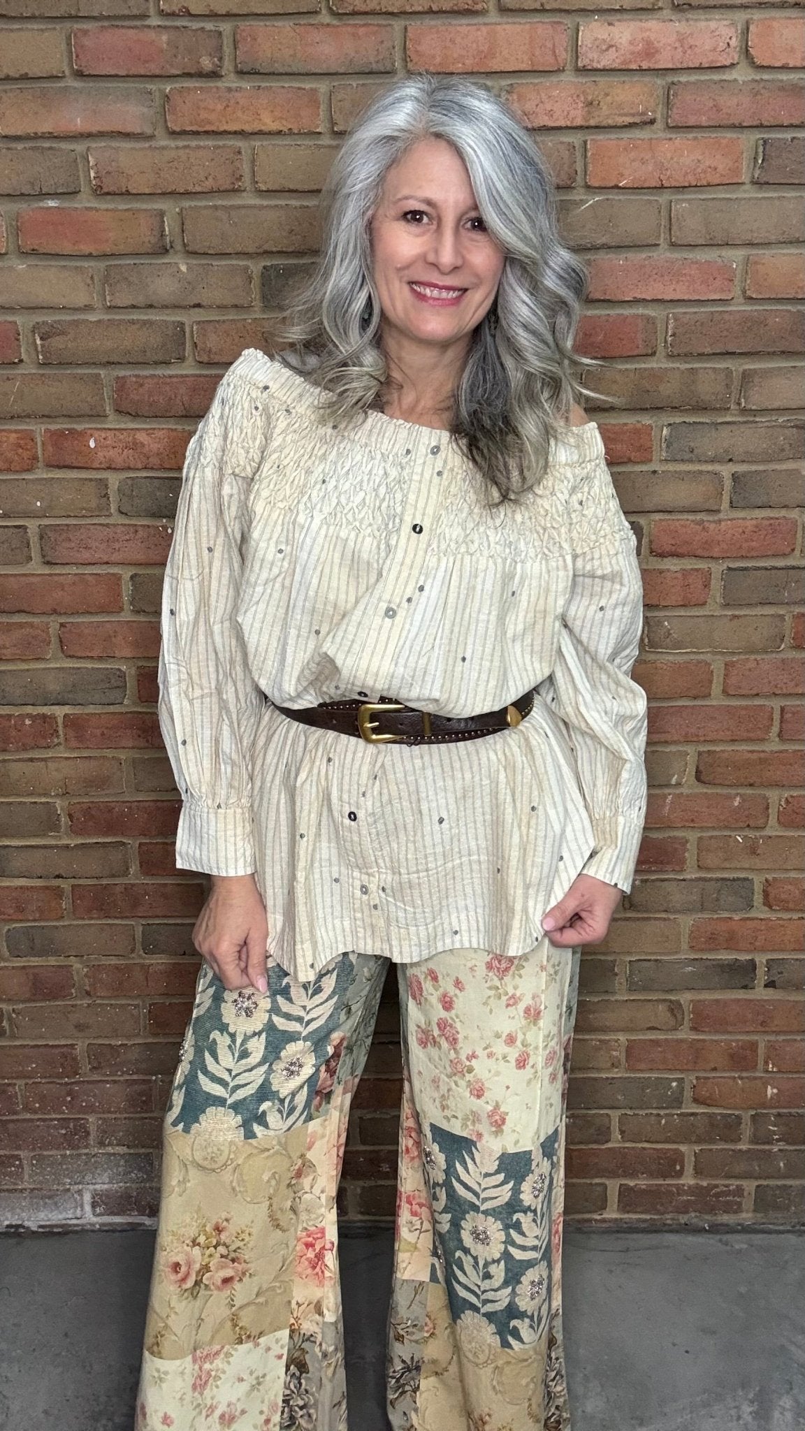 Smocked Shirt - Vintage Vault Boutique