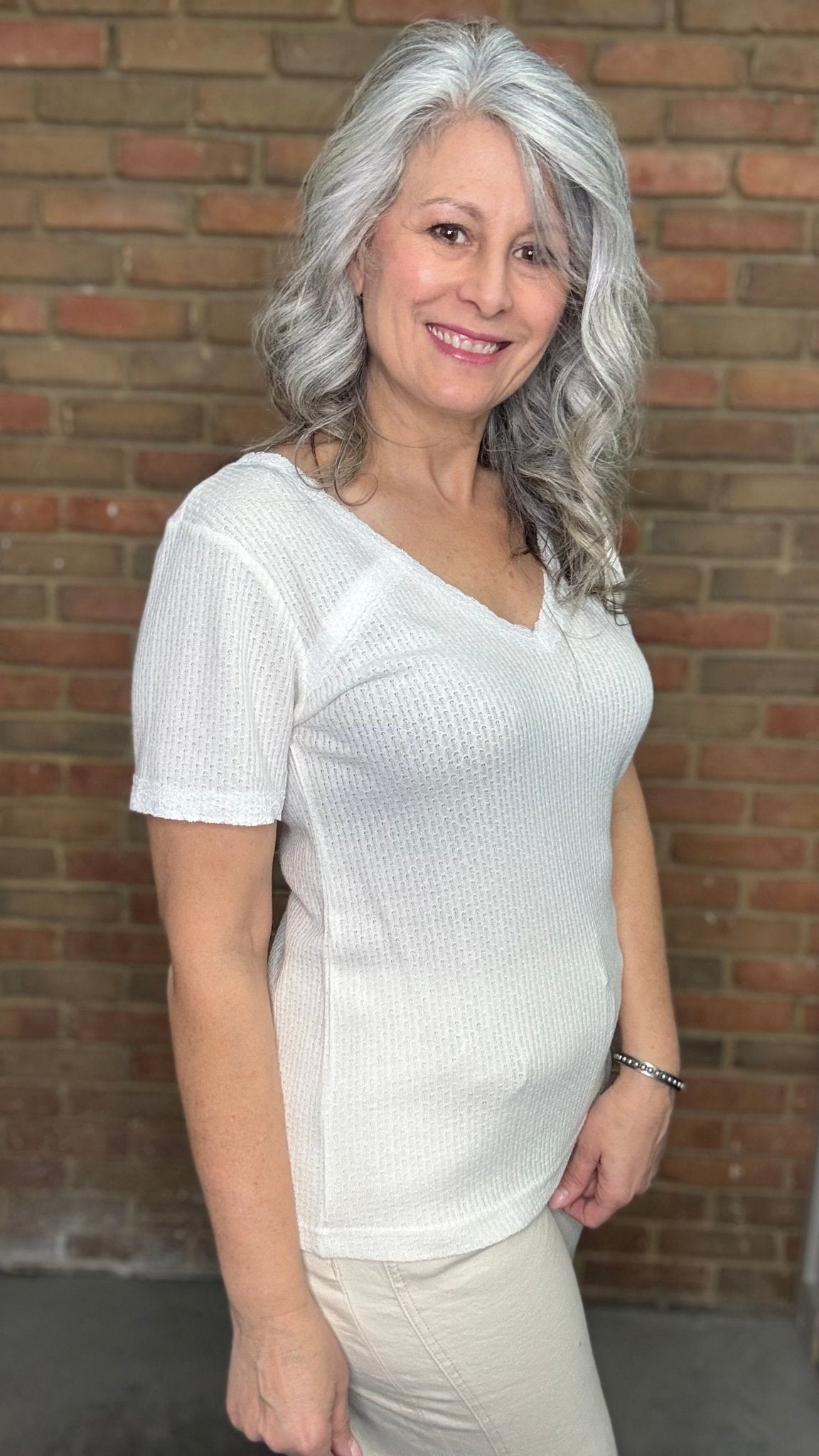 V - Neck Basic Top - Vintage Vault Boutique