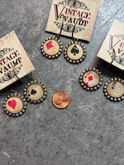 Mismatched Card Earrings