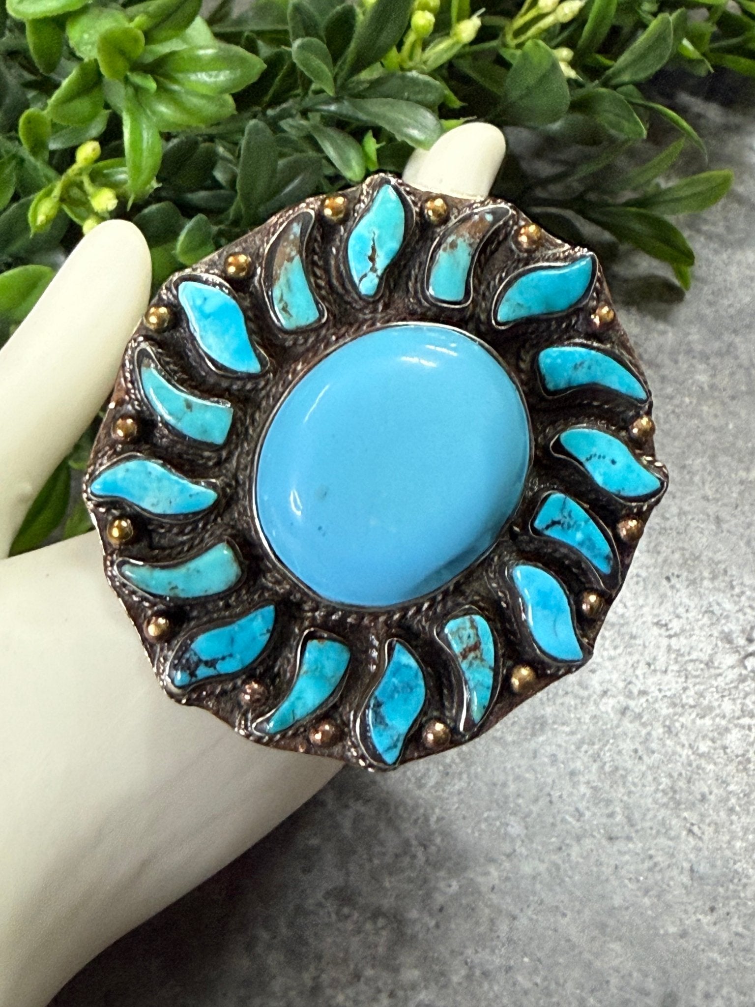 Turquoise Sun Ring - Vintage Vault Boutique