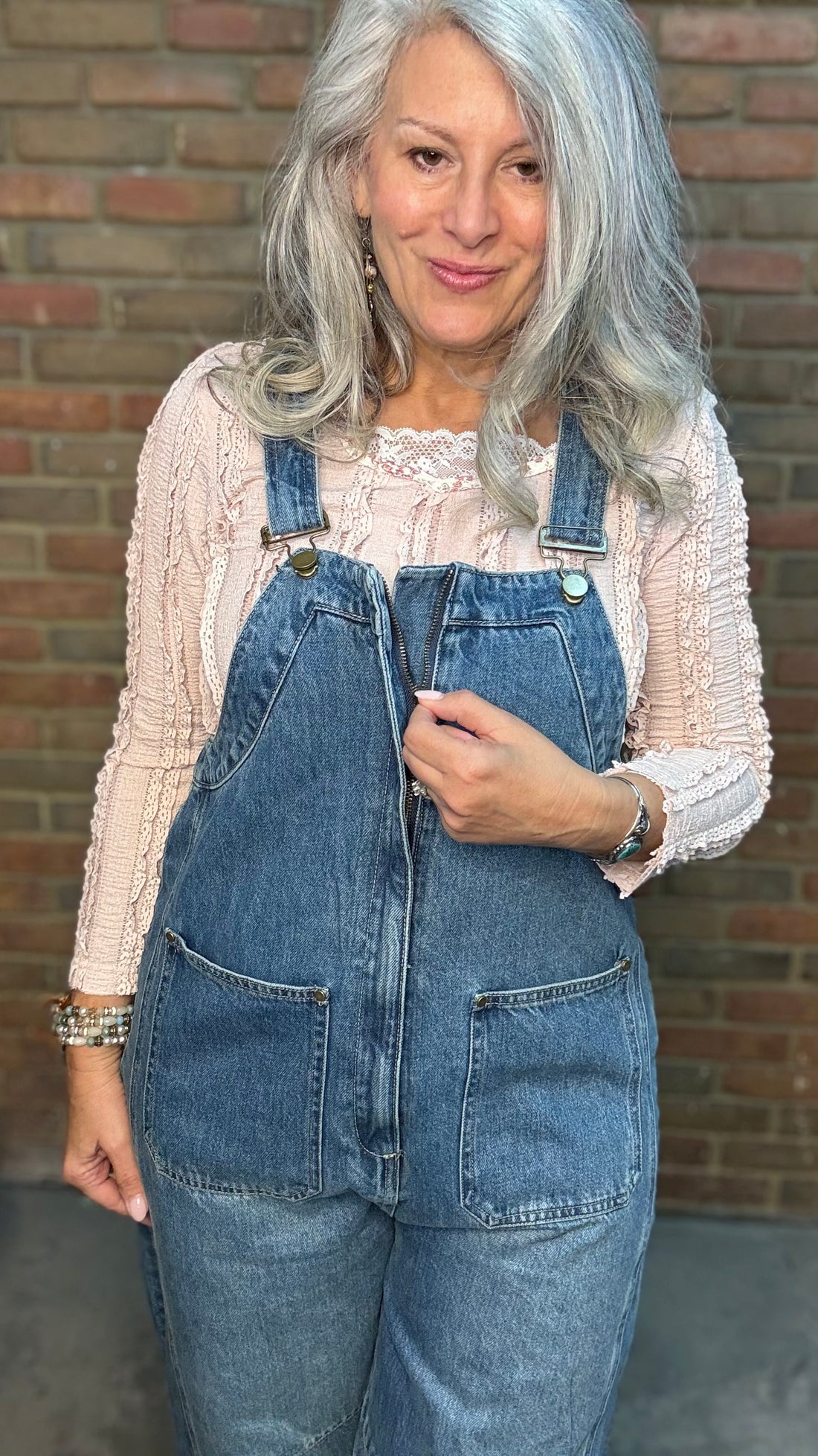 Wide-Leg Denim Overalls