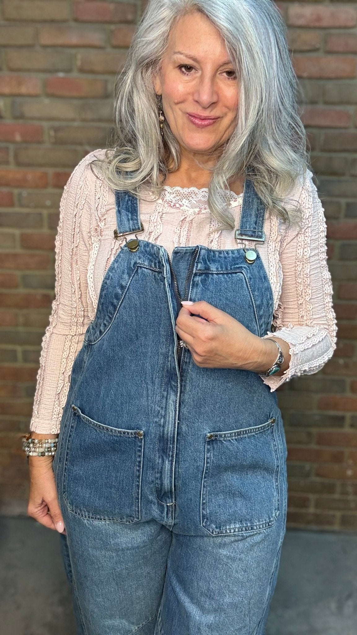 Wide-Leg Denim Overalls - Vintage Vault Boutique