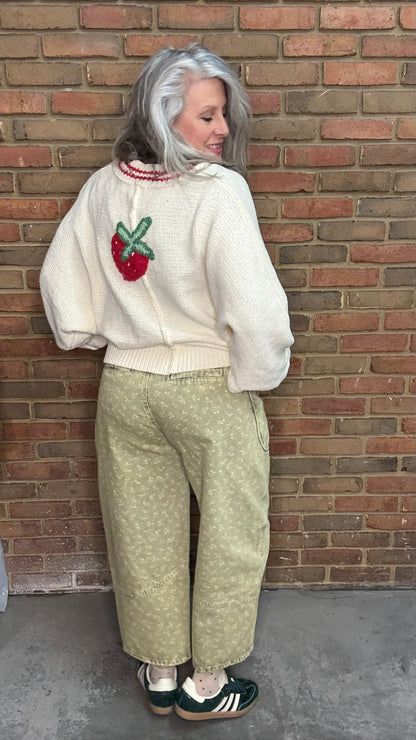 Floral Printed Barrel Pants