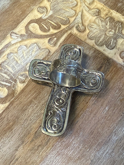 Quartz Cross Ring