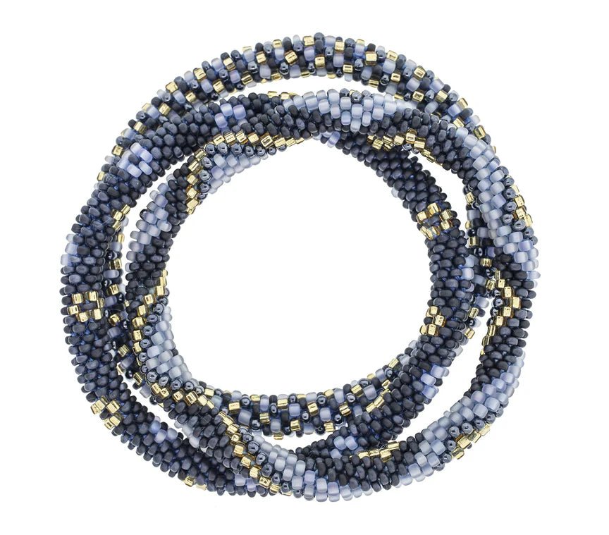 Roll On Bracelet Set of 3 Midnight Blue - Vintage Vault Boutique