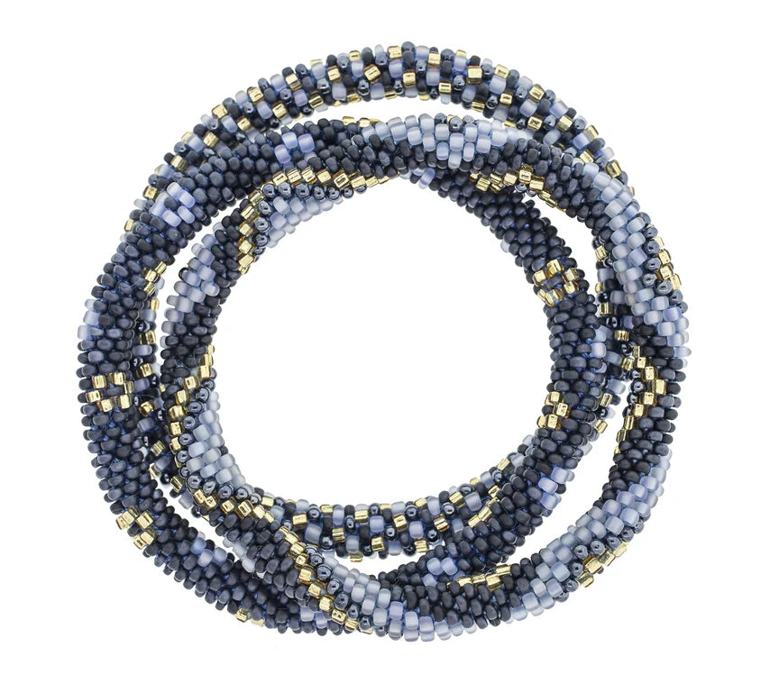 Roll On Bracelet Set of 3 Midnight Blue