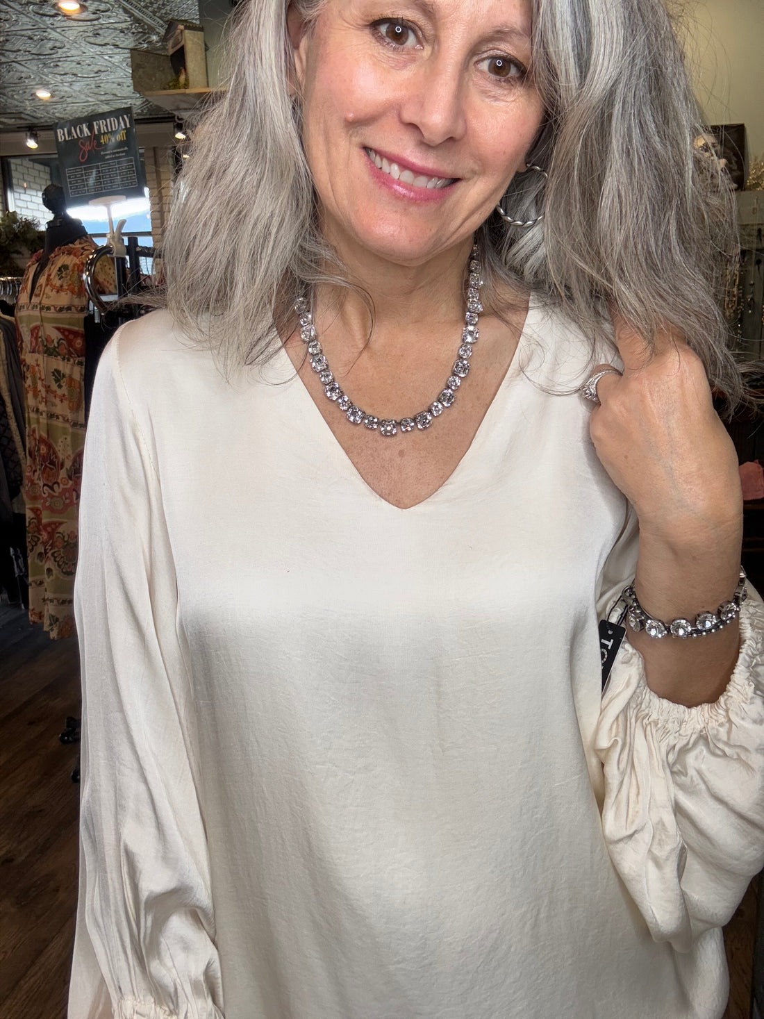 Jadia Necklace in Antique Silver