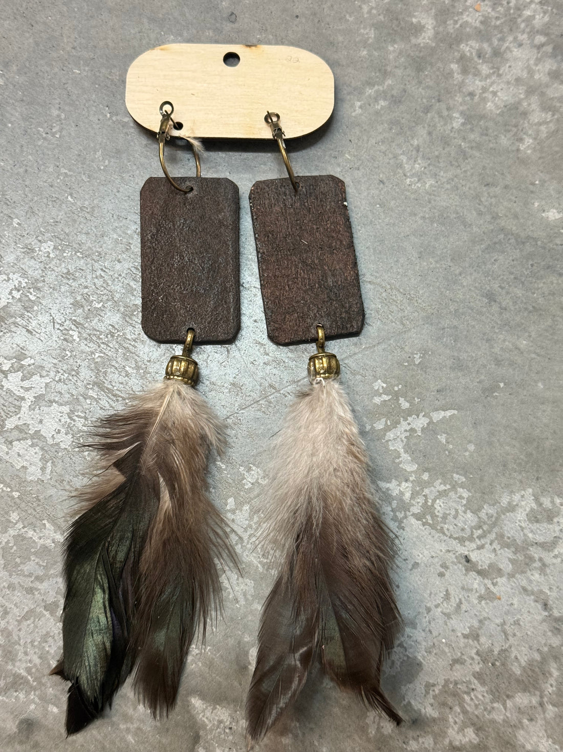 Tooled Feather Earring